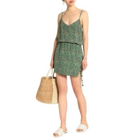Vix Dresses & Skirts - Vix Crepe de Chine Military beaded dress